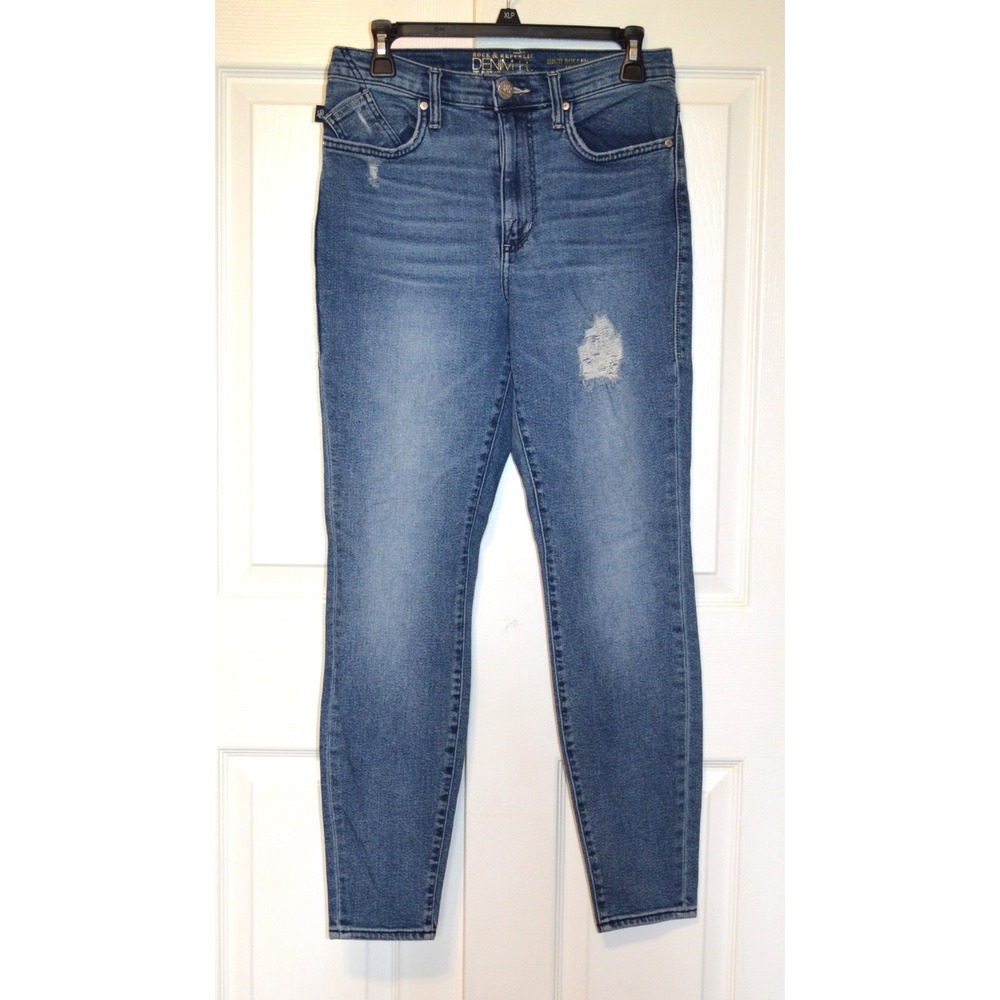 Rock & Republic High Roller Legging Denim Rx Jean Womens 10 Distressed Waist 29"